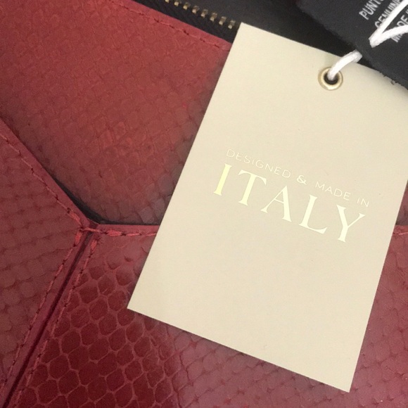 Punto Fibia leather python pouch wristlet NWT - Picture 3 of 8